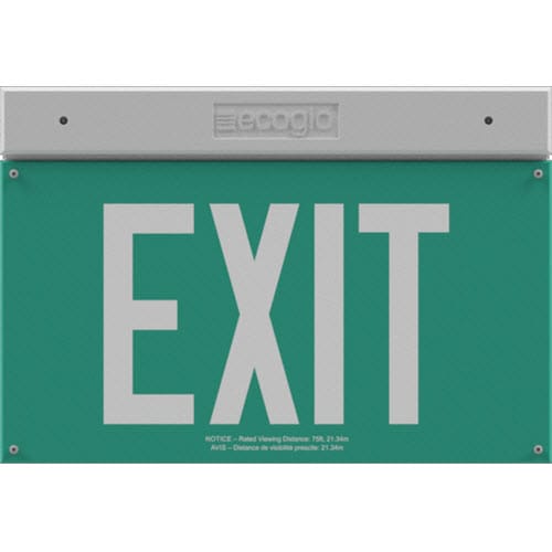 EXH Series Hybrid LED / Luminous Exit Signs: 75 Ft. Rated Visibility